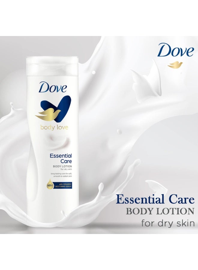 دوف لوشن الجسم دوف للعناية الأساسية، للبشرة الجافة، ترطيب يدوم 48 ساعة، مرطب نباتي، خالٍ من البارابين، سريع الامتصاص، 400 مل - Image 4